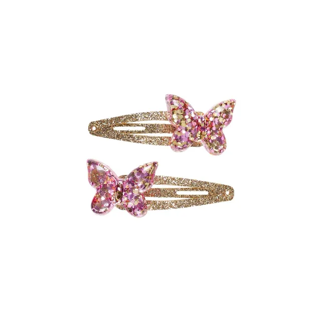 Souza Wiep fermagli farfalla rosa 2 pz glitter