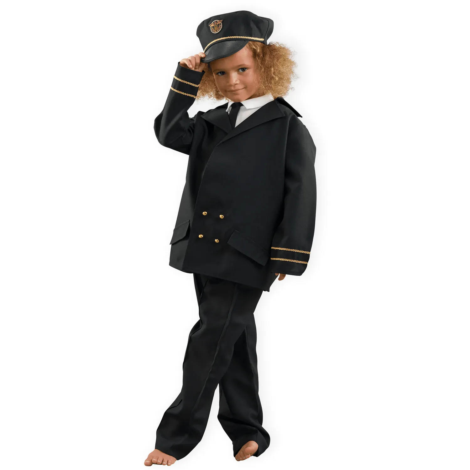 Pretend To Bee Pilot costume pilota nero con capello
