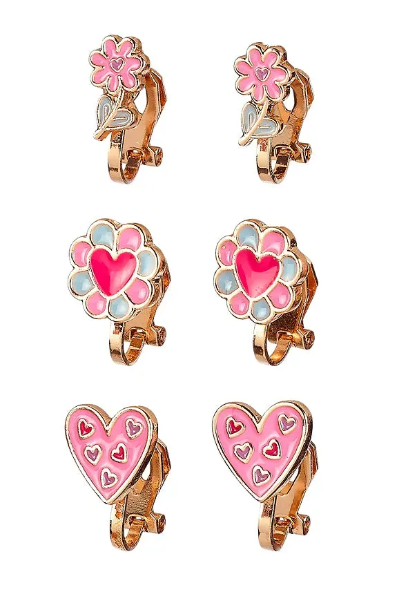 Souza! Flowers orecchini clip fiore multicolore senza foro