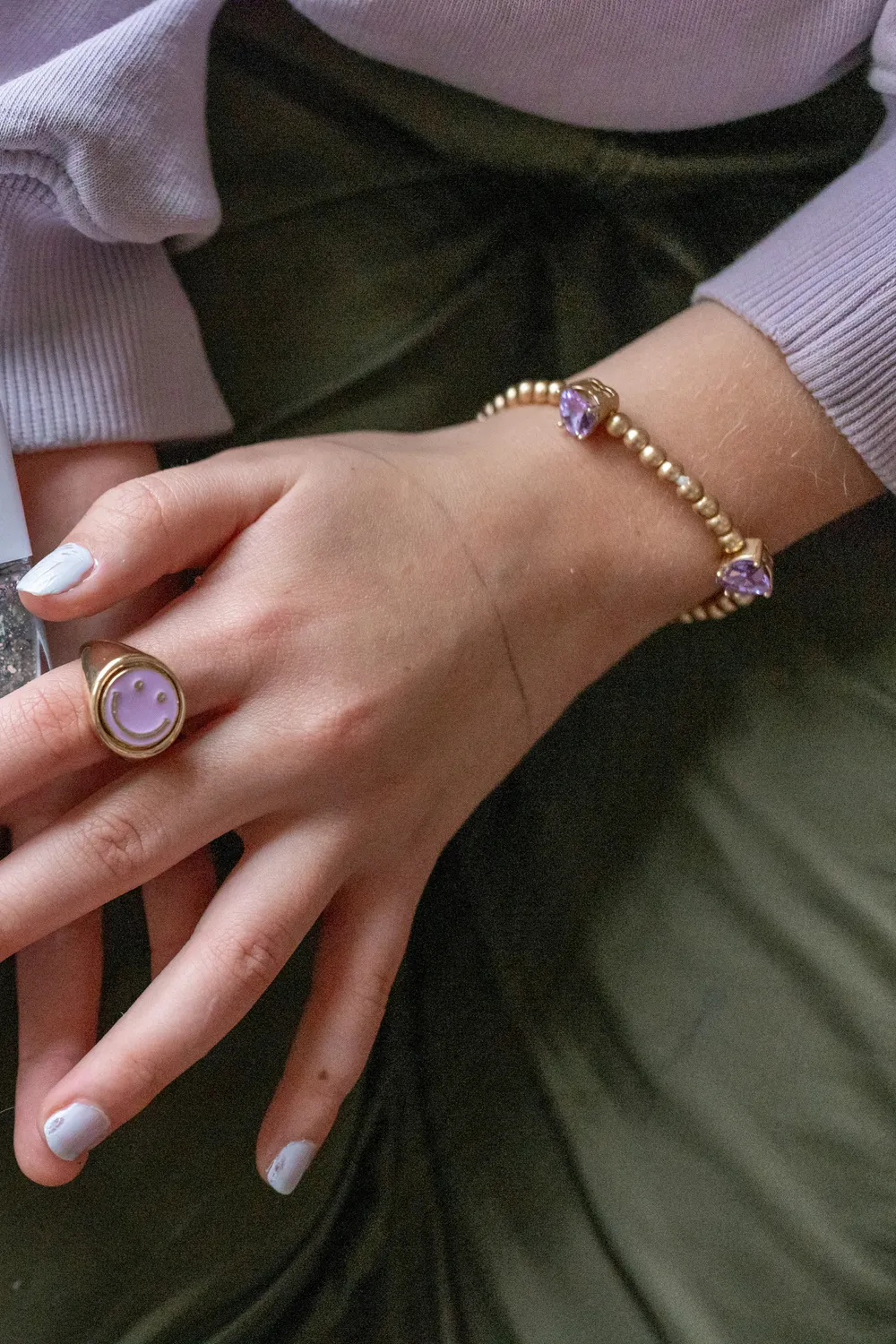 Great Pretenders Boutique Chic Amethyst Love bracciale bimba cuori