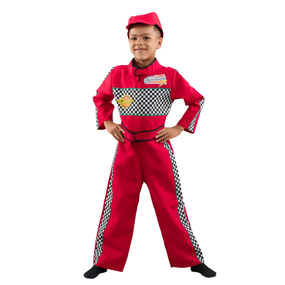 Pretend to Bee Red Racing Driver costume bimbi con cappello