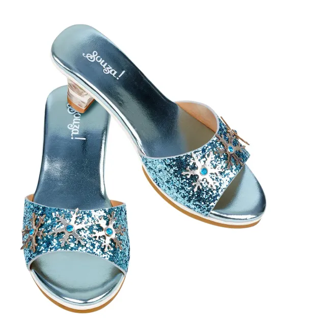 Souza! Ice Queen scarpette col tacco azzurro metallizzato