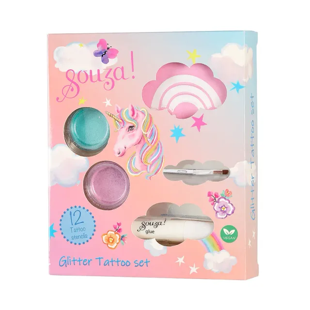 Souza! Unicorn set tatuaggi glitter bimba