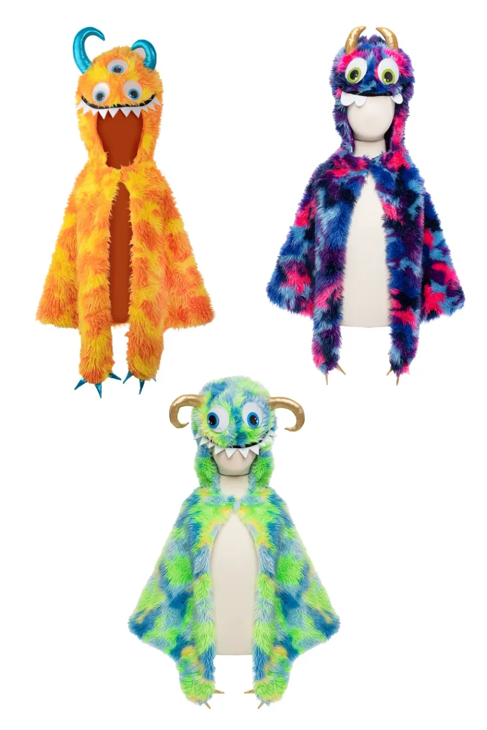 Great Pretenders Monster Squad set 3 mantelli mostro 4-6 anni pelliccia