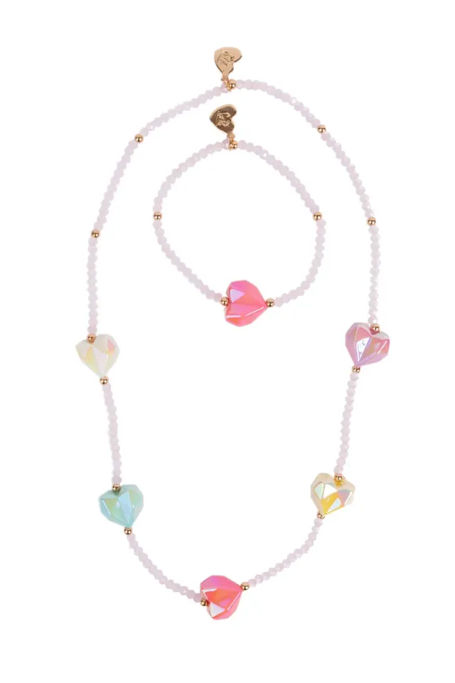 Great Pretenders Heart Geode set collana + bracciale cuore