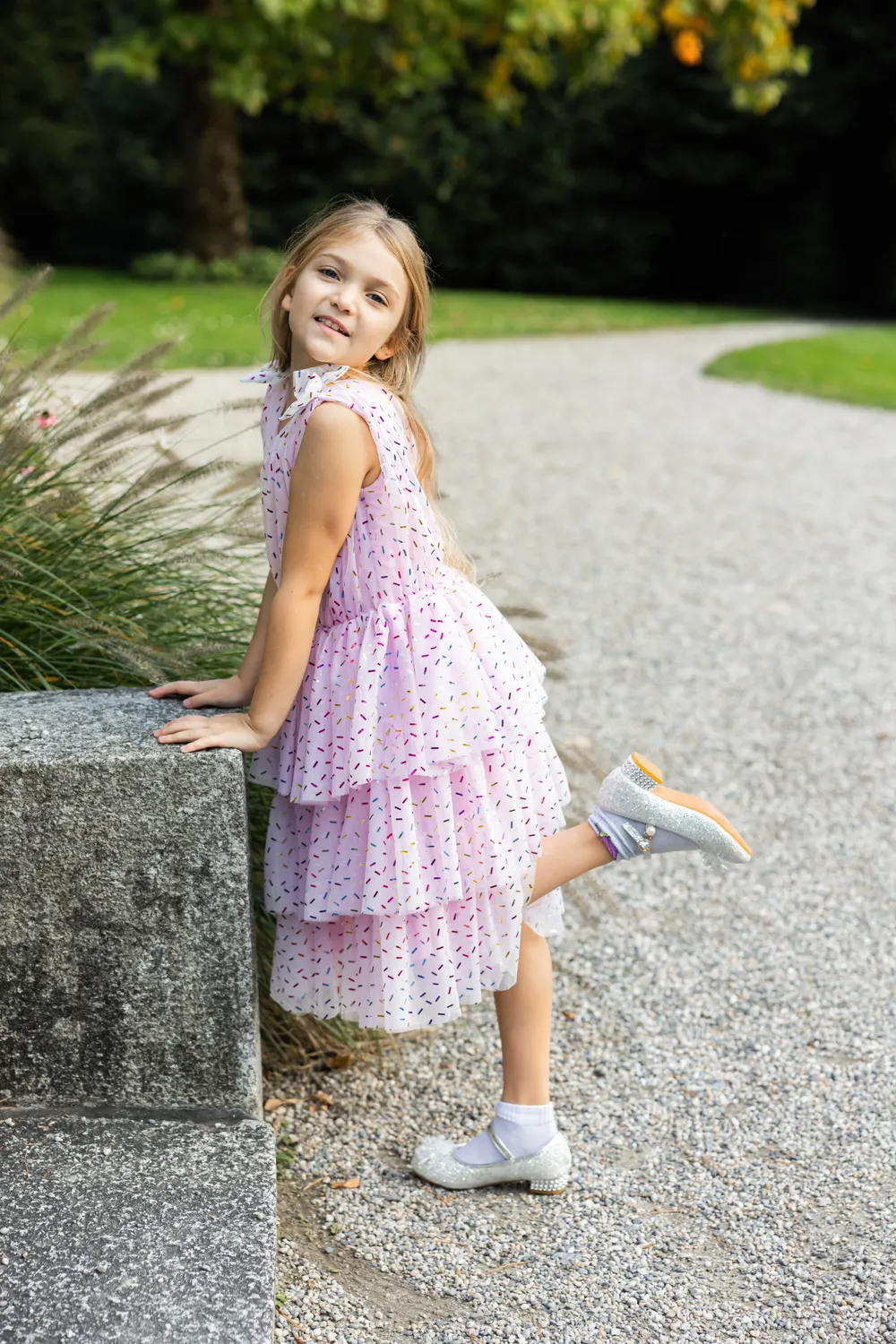 Great Pretenders Funfetti vestito rosa coriandoli tulle