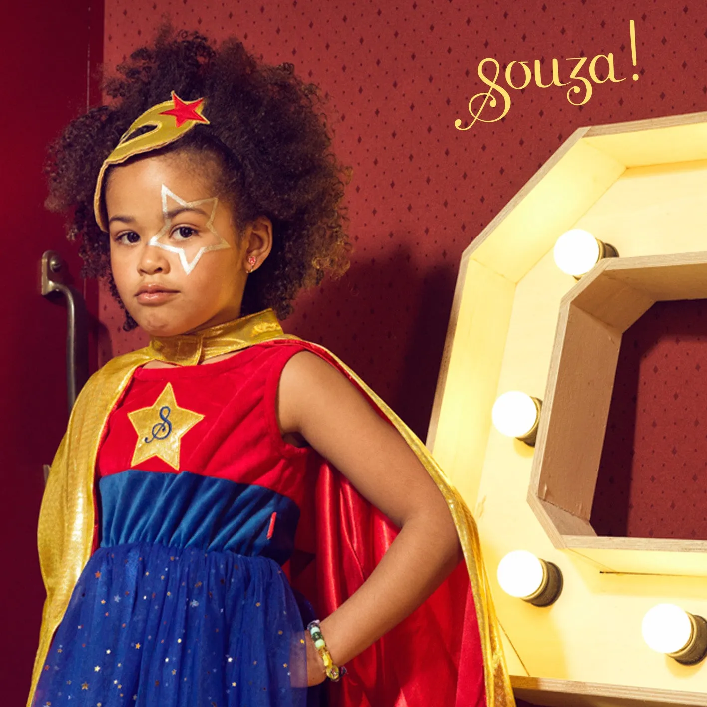 Souza! Super Hero Girl maschera supereroina oro