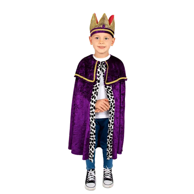 PRETEND TO BEE Costume Re bambino mantello corona 3-9 anni