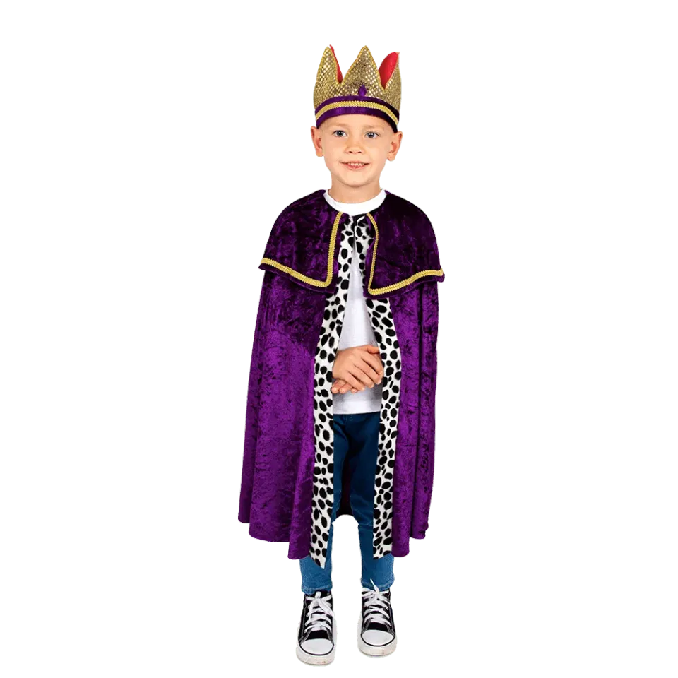 PRETEND TO BEE Costume Re bambino mantello corona 3-9 anni