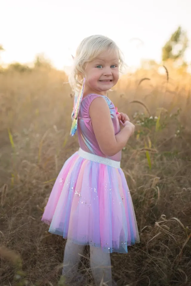 Great Pretenders Rainbow Sequins Skirt, Wings & Wand set gonna ali bacchetta