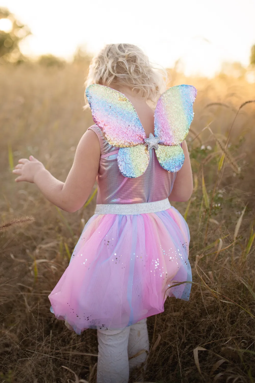 Great Pretenders Rainbow Sequins Skirt, Wings & Wand set gonna ali bacchetta
