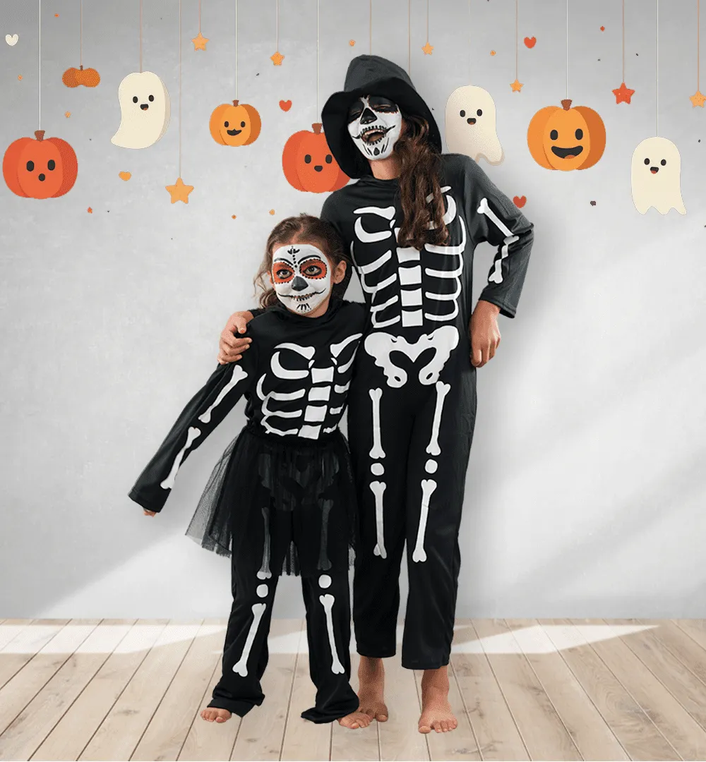 PRETEND TO BEE Costume Scheletro bambino tuta fosforescente