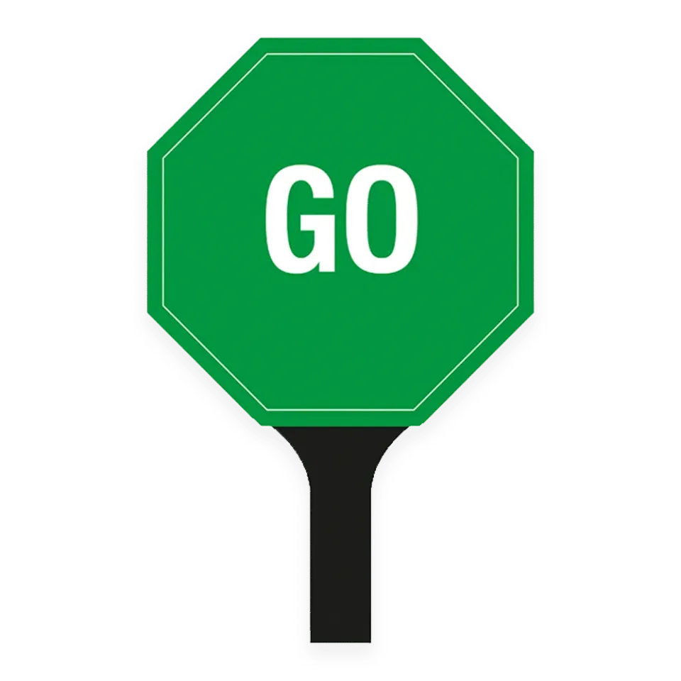 PRETEND TO BEE Stop Go Lollipop Sign cartello Stop Go