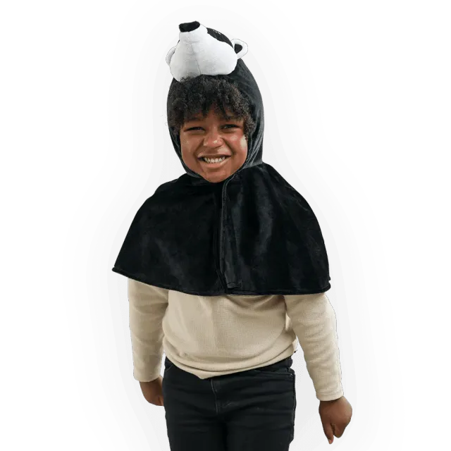 PRETEND TO BEE Badger Dress Up Cape mantello tasso nero