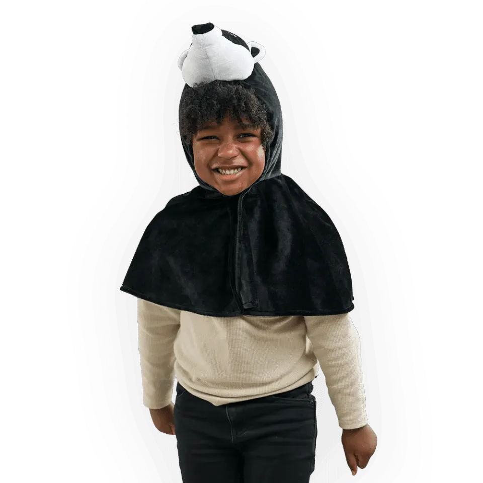 PRETEND TO BEE Badger Dress Up Cape mantello tasso nero