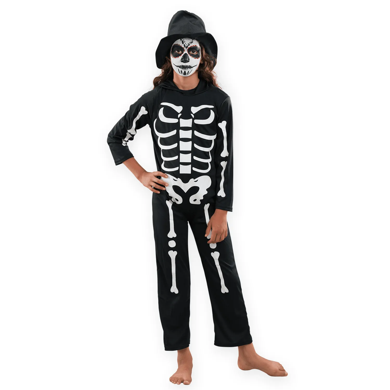 PRETEND TO BEE Costume Scheletro bambino tuta fosforescente