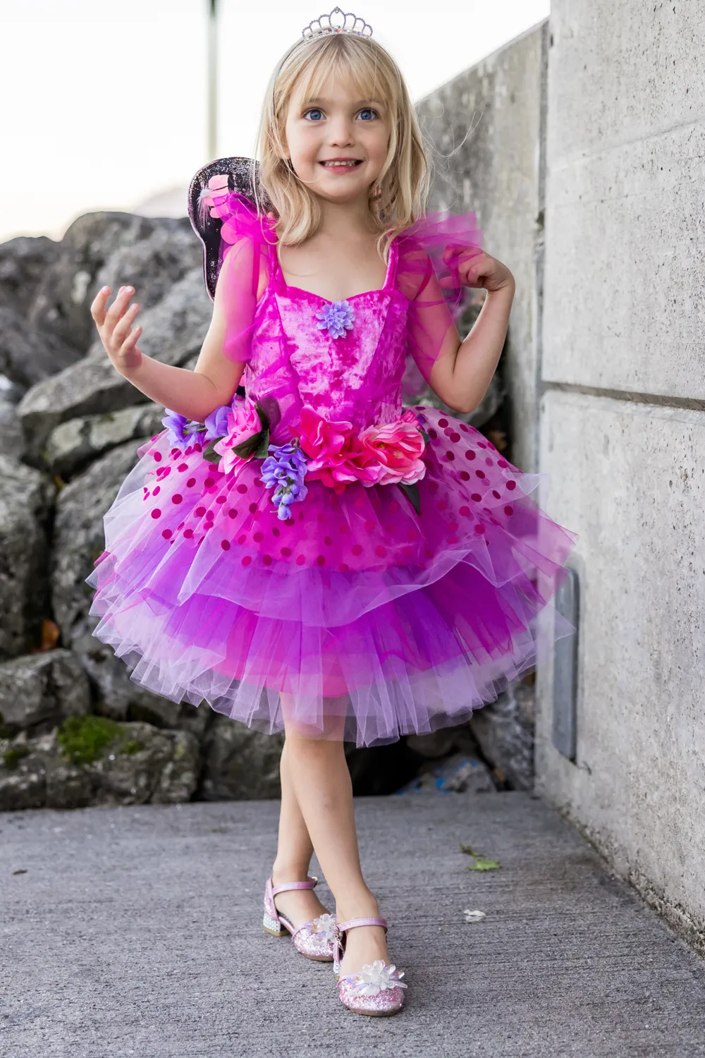 Great Pretenders Fairy Blooms Deluxe Dress & Wings costume fata