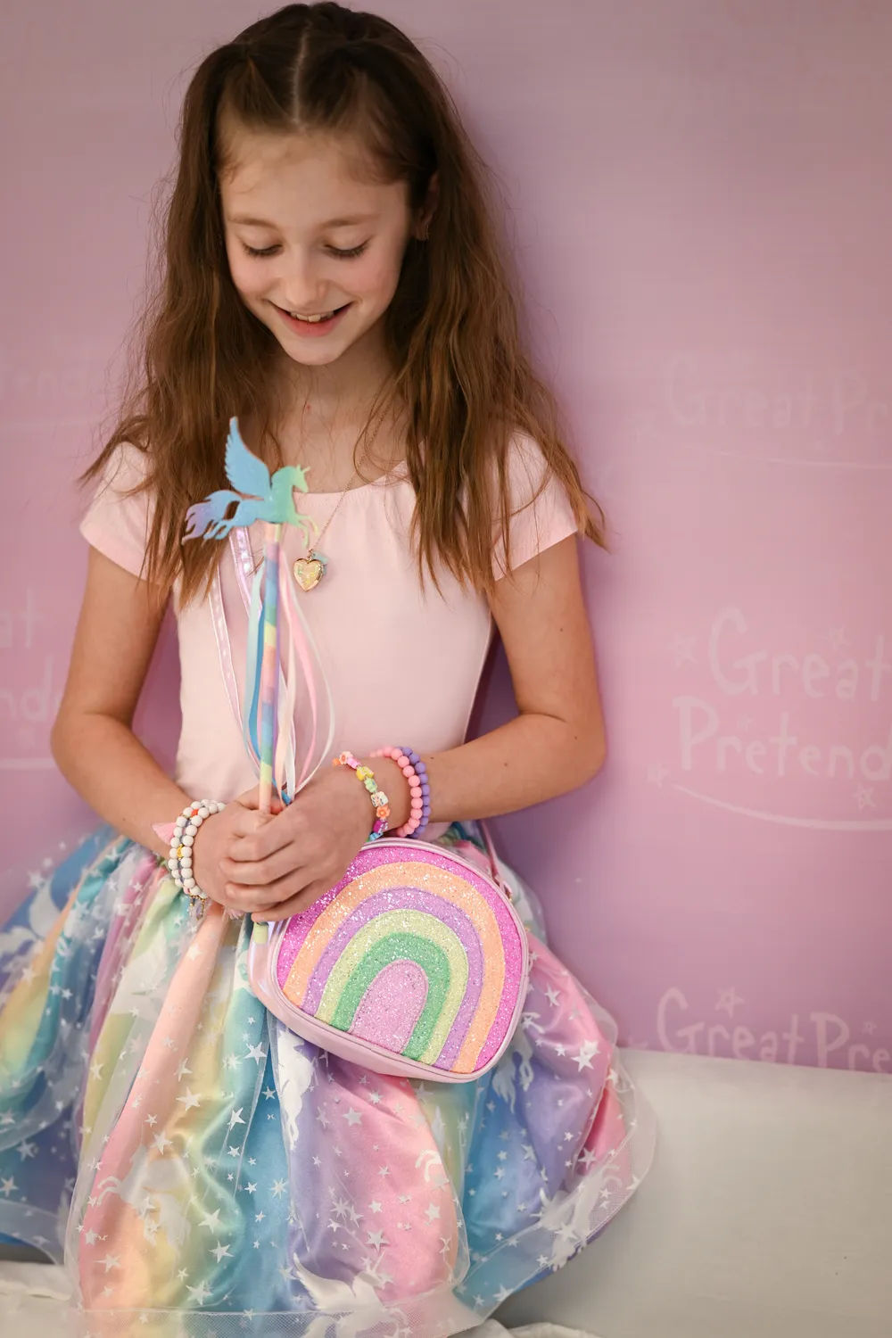 Great Pretenders Enchanted Unicorn gonna con bacchetta bambina