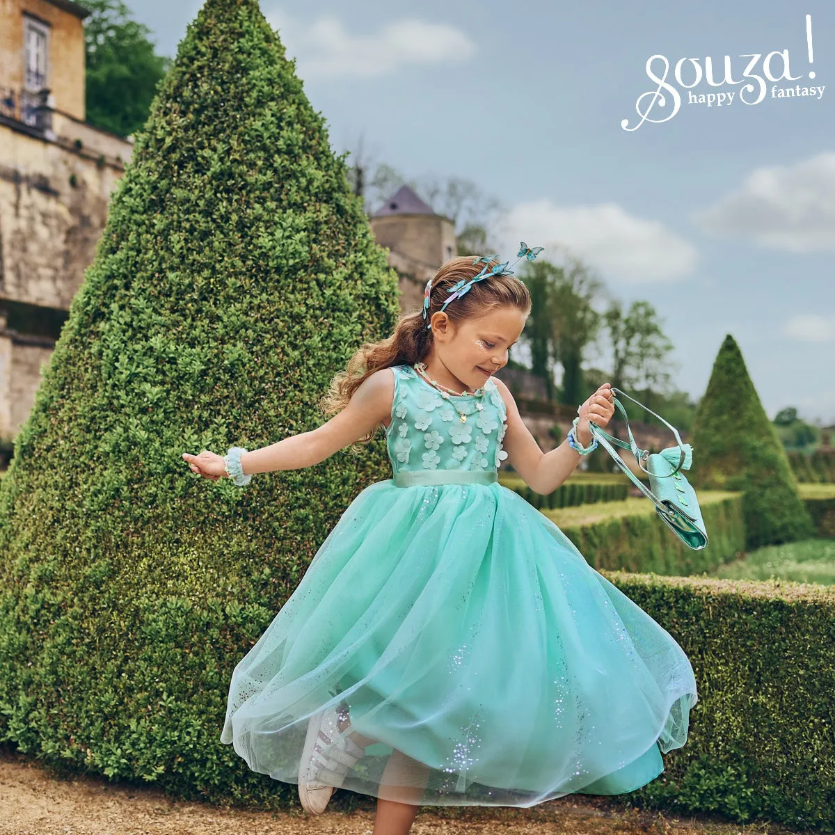 Souza! Florine vestito principessa blu verde