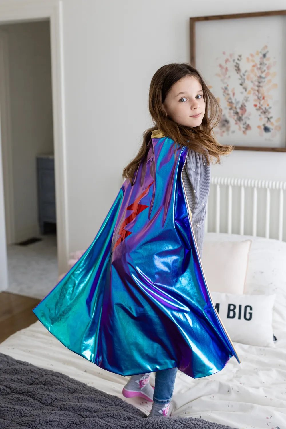 Great Pretenders Reversible Blue Lightning mantello olografico