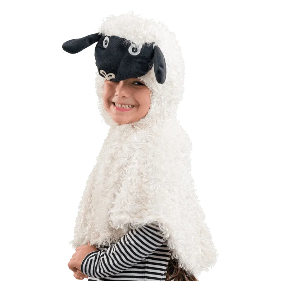 PRETEND TO BEE Sheep Dress Up Cape mantello pecora con cappuccio