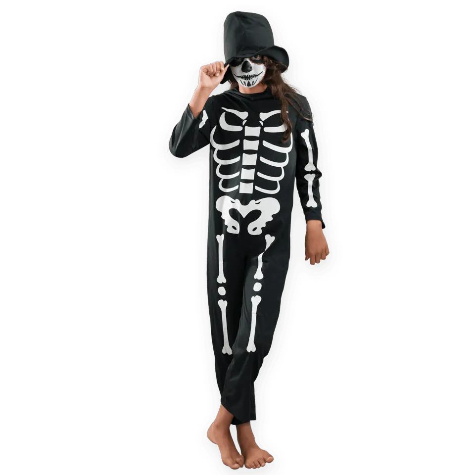 PRETEND TO BEE Costume Scheletro bambino tuta fosforescente