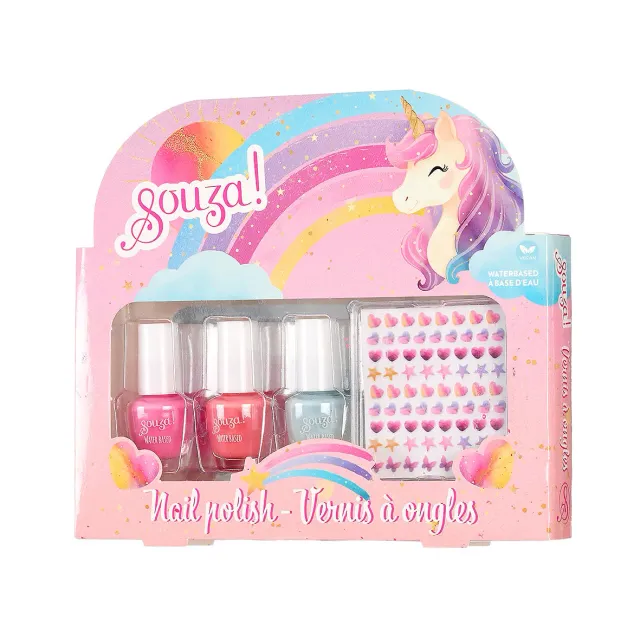 Souza Unicorn smalto + stickers unicorno 1 pz