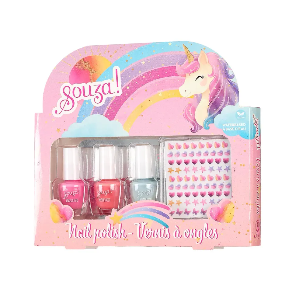 Souza Unicorn smalto + stickers unicorno 1 pz