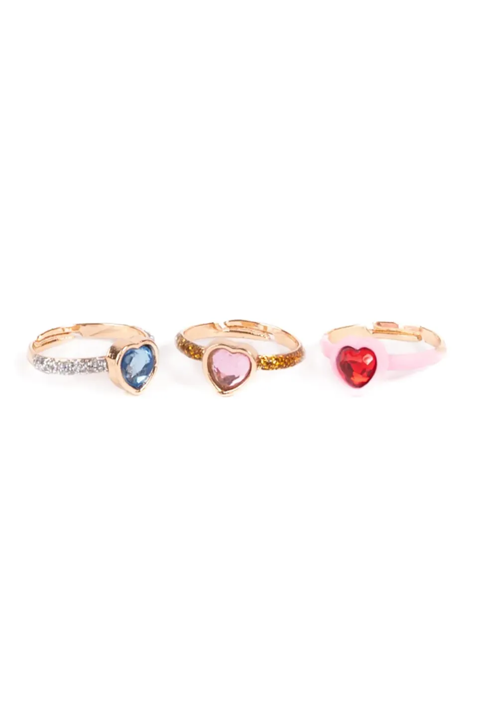 Great Pretenders Hearts of Love set 3 anelli cuore regolabili