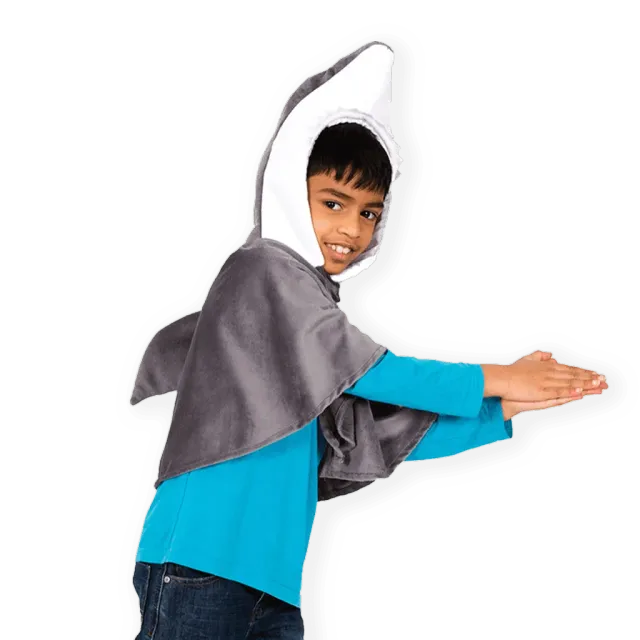 Pretend to Bee Shark mantello squalo grigio con pinna