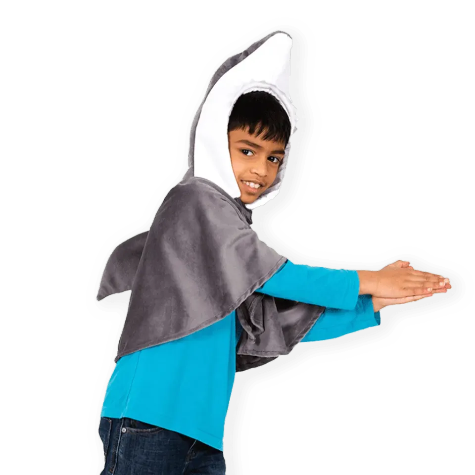 Pretend to Bee Shark mantello squalo grigio con pinna