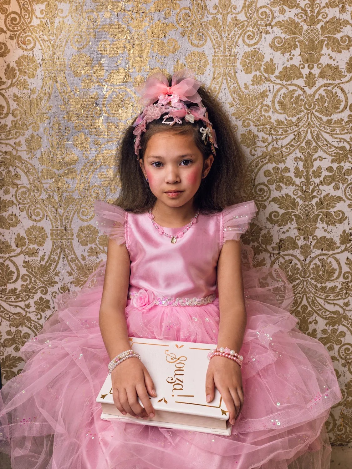 Souza! Linda vestito bambina rosa delicato