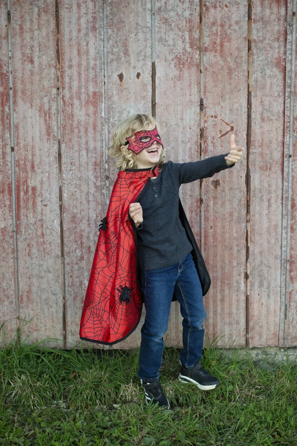 Great Pretenders Spider Bat mantello reversibile con maschera