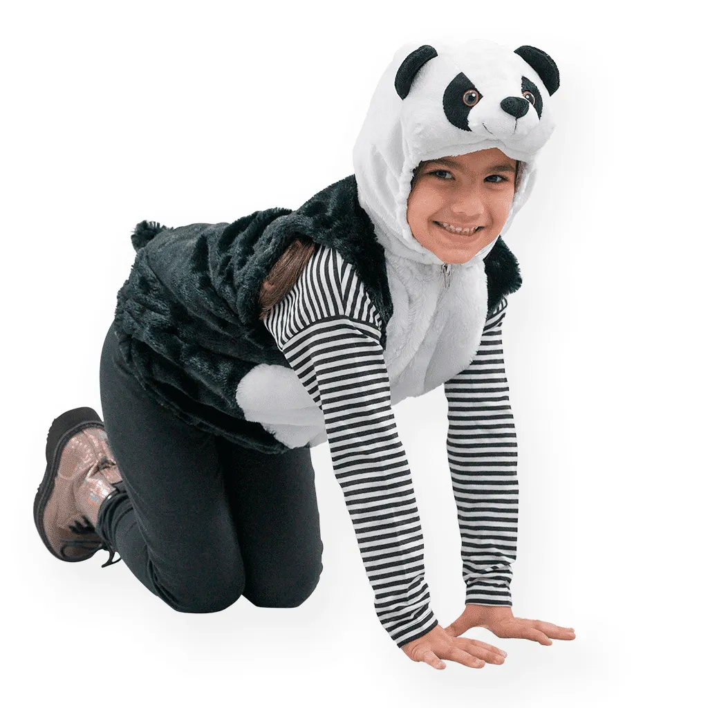 Pretend to Bee Panda costume bambino bianco e nero 3-7 anni in velluto