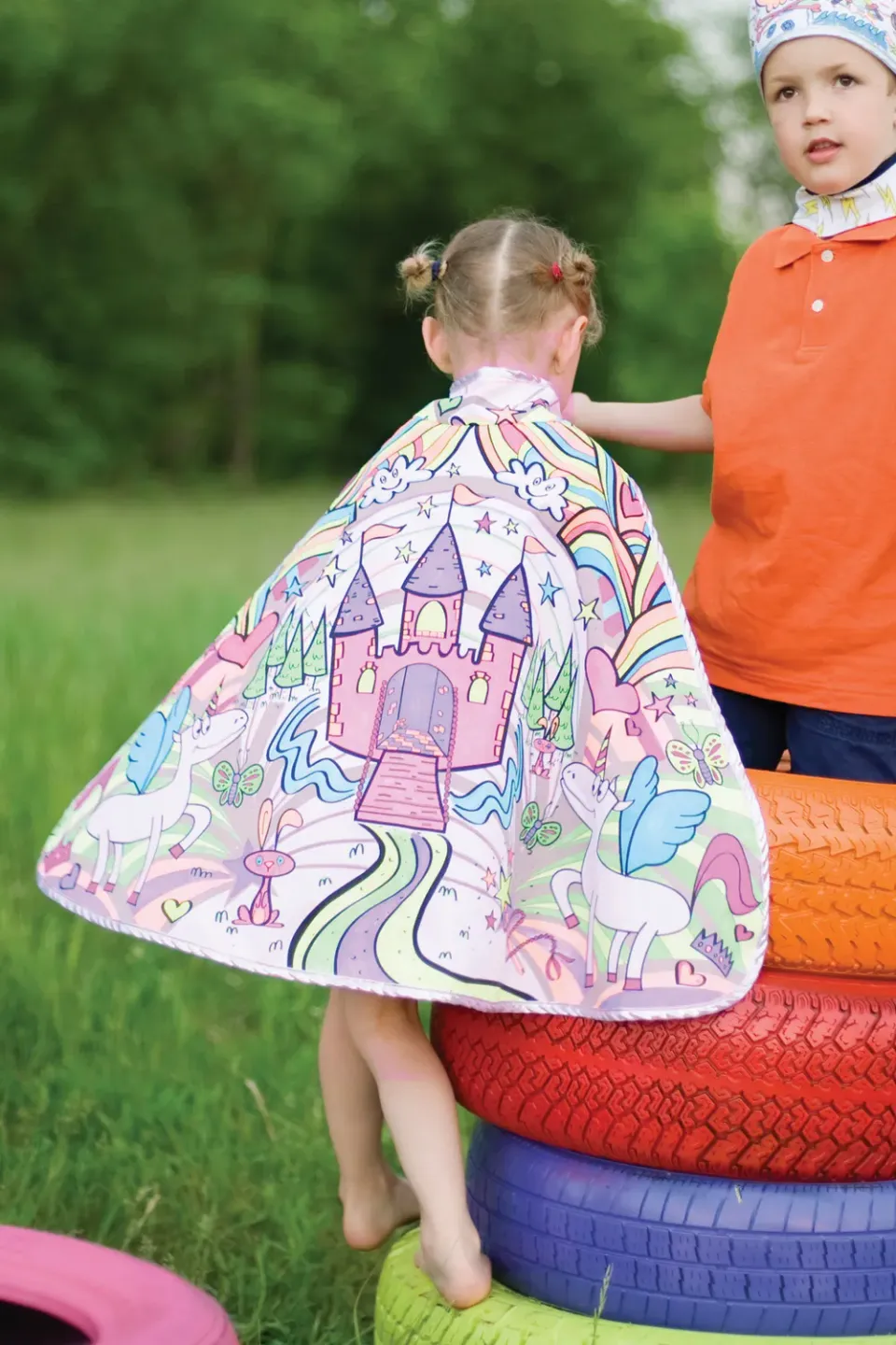 Great Pretenders Colour-A-Cape mantello principessa 5-6 anni 6 pennarelli