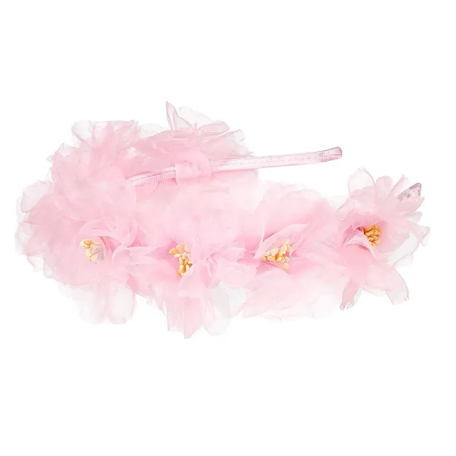 Souza! Nina Flower Pink tiara fiori rosa 1 pz
