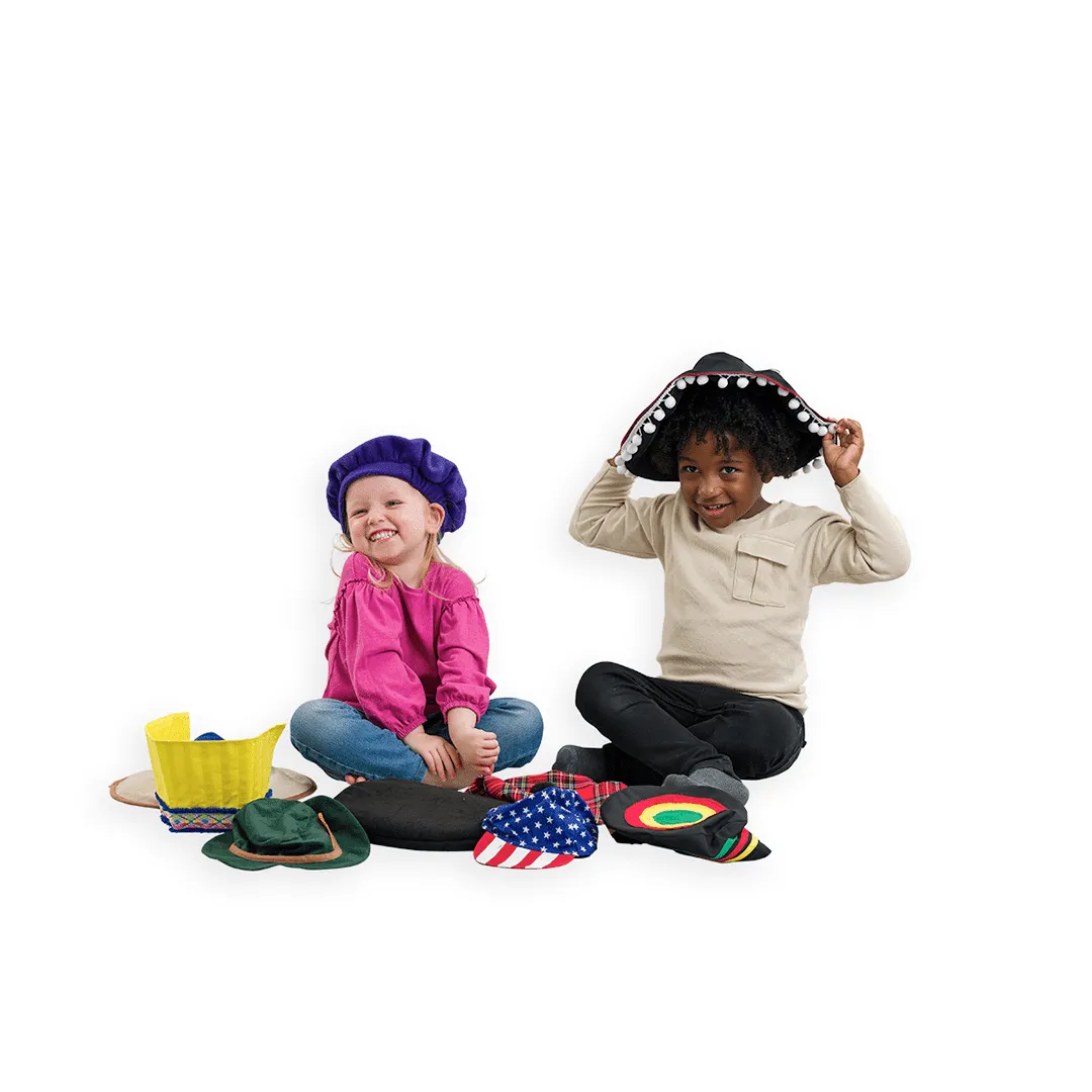 PRETEND TO BEE Around The World Hat Set 9 cappelli gioco ruolo
