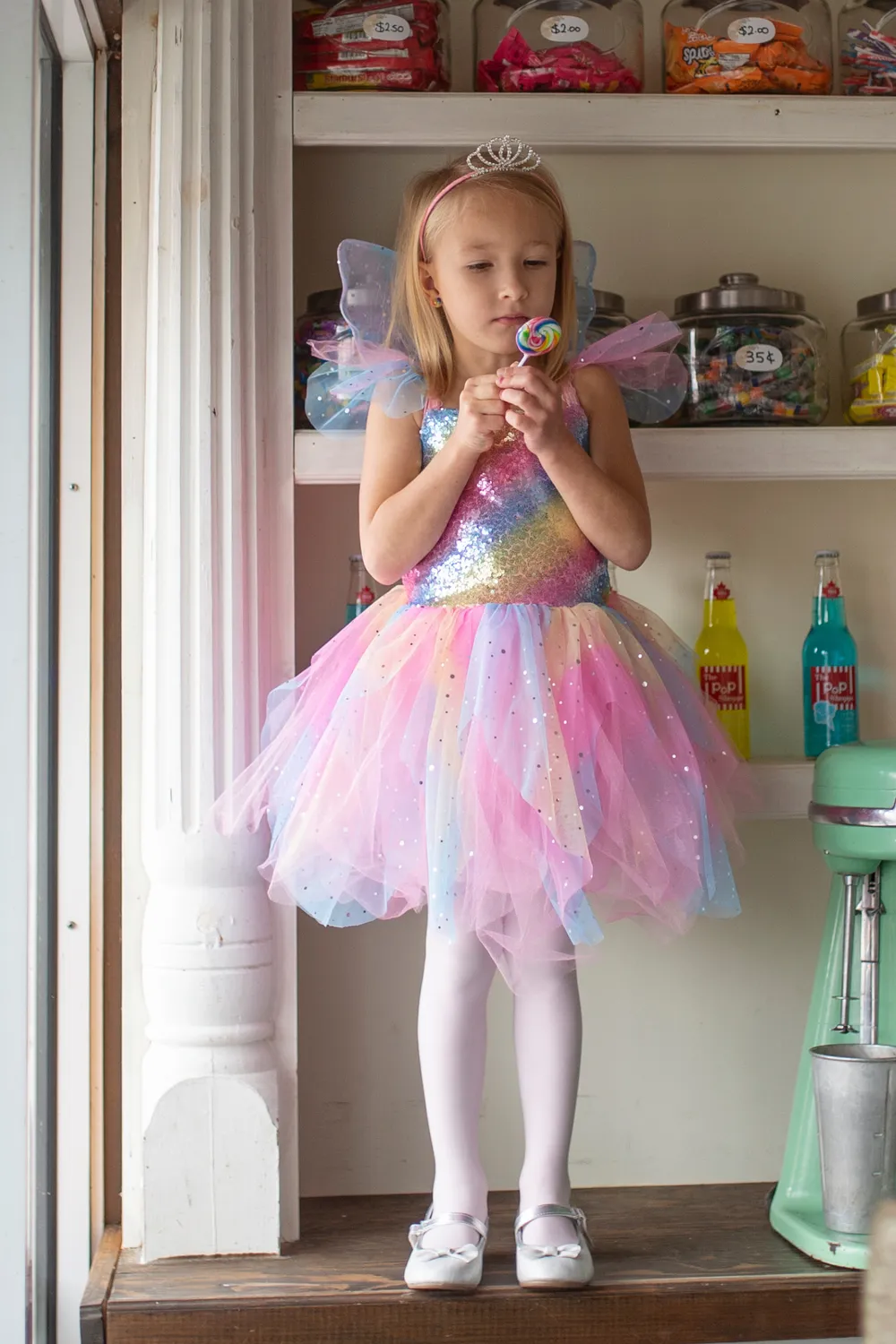 Great Pretenders Rainbow Fairy vestito fata ali arcobaleno