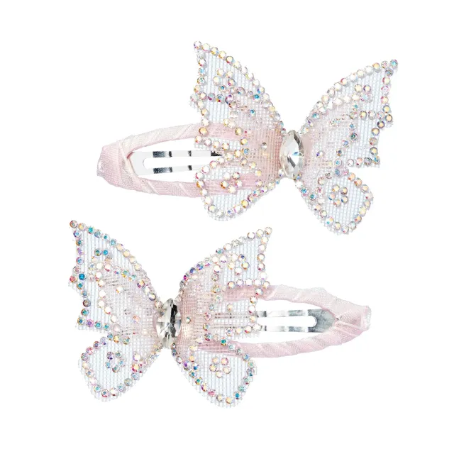 Souza! Joy mollette farfalla glitter rosa 2 pezzi