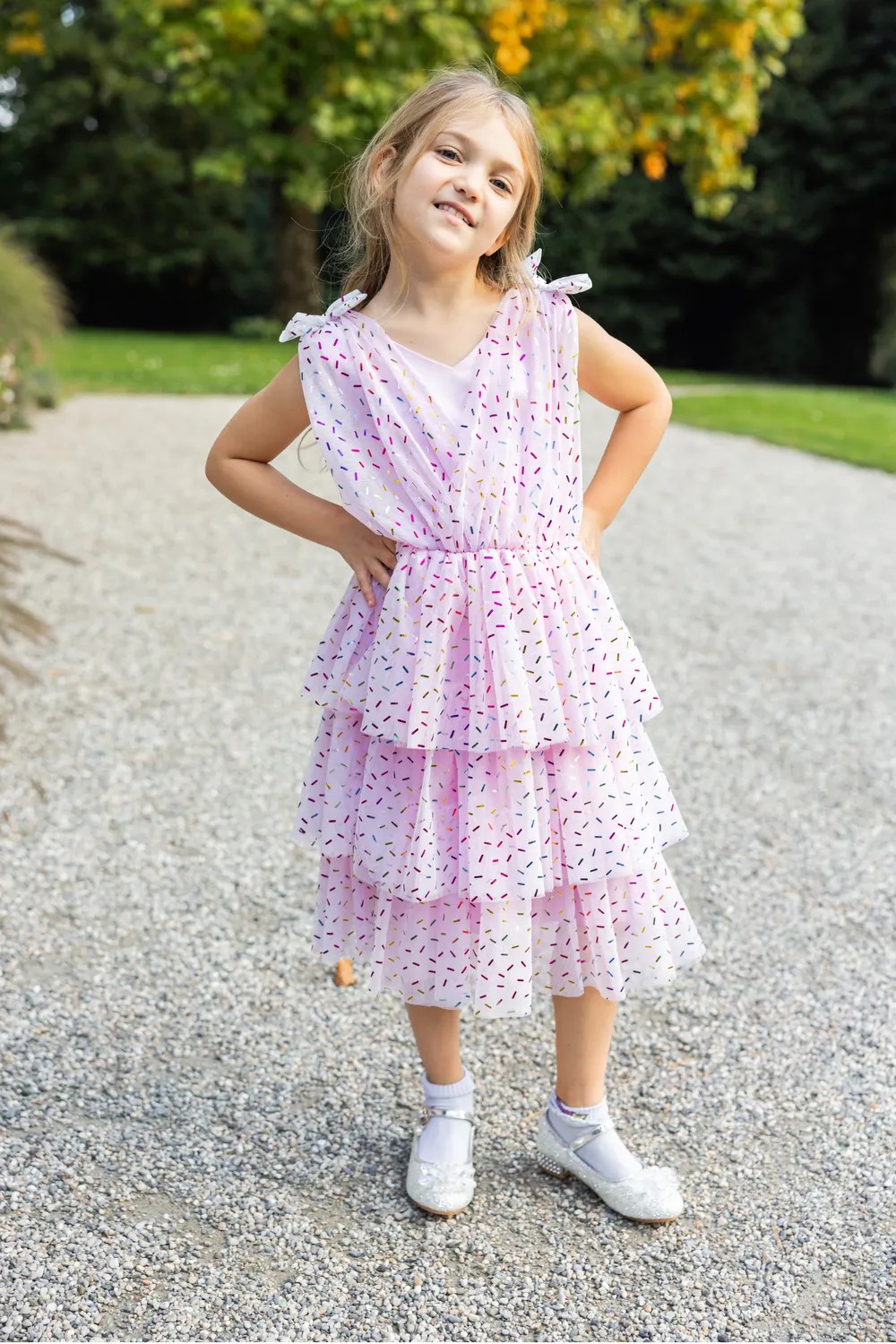 Great Pretenders Funfetti vestito rosa coriandoli tulle