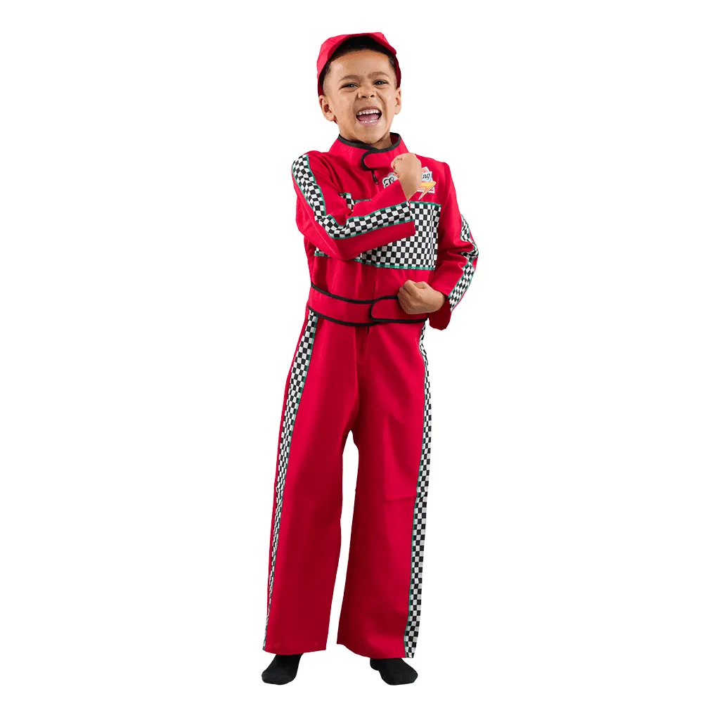 Pretend to Bee Red Racing Driver costume bimbi con cappello