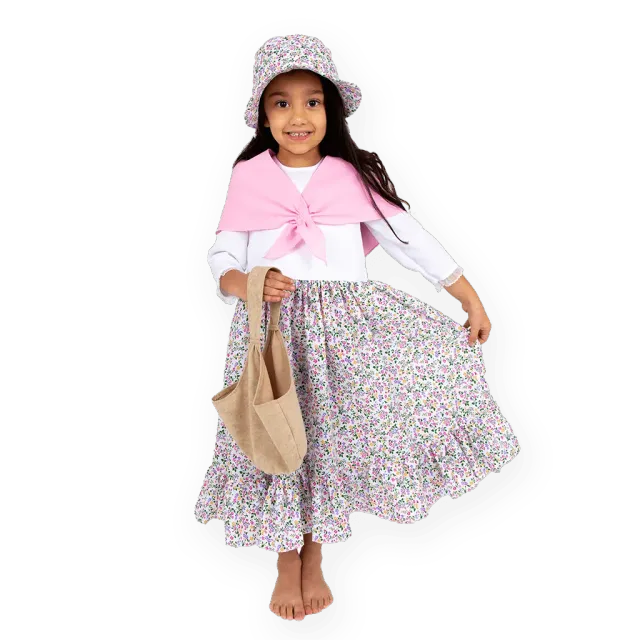 PRETEND TO BEE Victorian Flower Seller costume fioraia poliestere