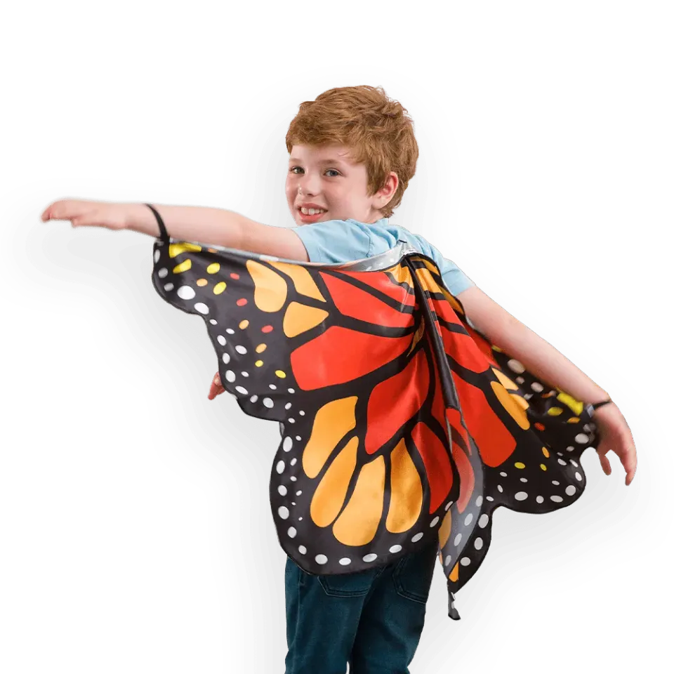 PRETEND TO BEE Butterfly Wings Cape ali farfalla satin