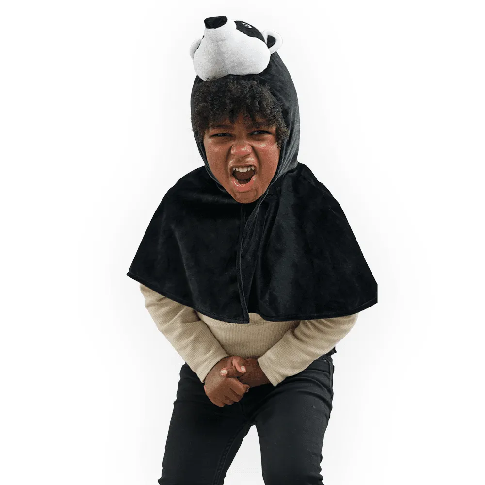 PRETEND TO BEE Badger Dress Up Cape mantello tasso nero