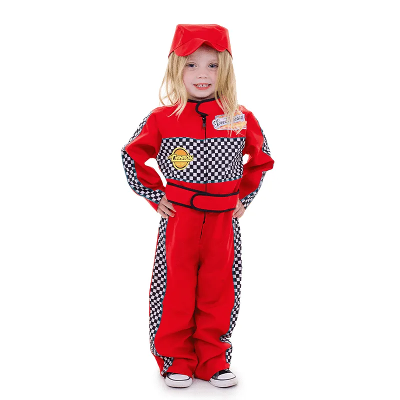 Pretend to Bee Red Racing Driver costume bimbi con cappello