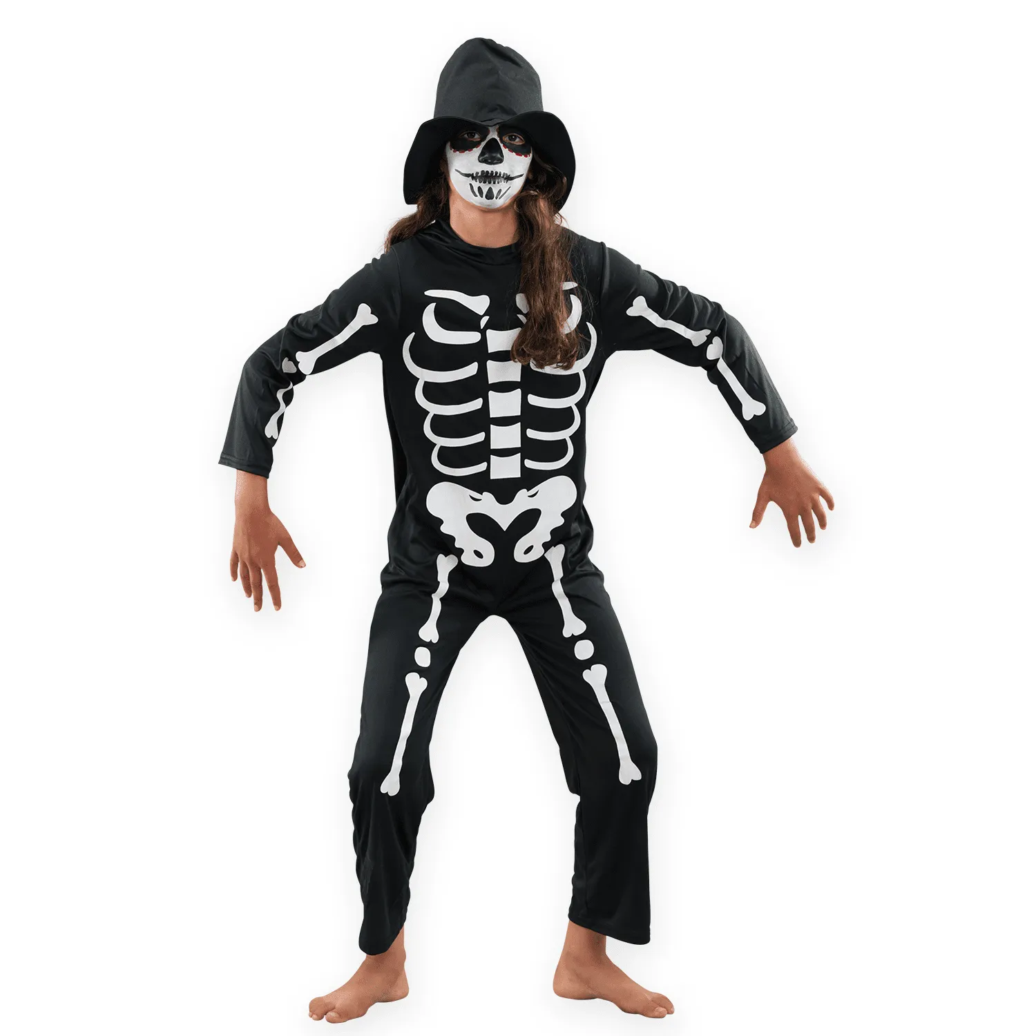 PRETEND TO BEE Costume Scheletro bambino tuta fosforescente