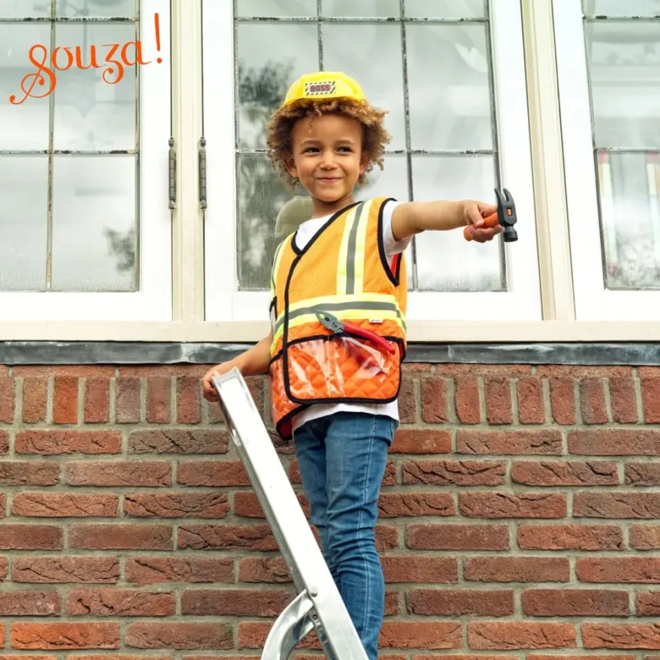 Souza! Construction Worker Set costume muratore 4-7 anni
