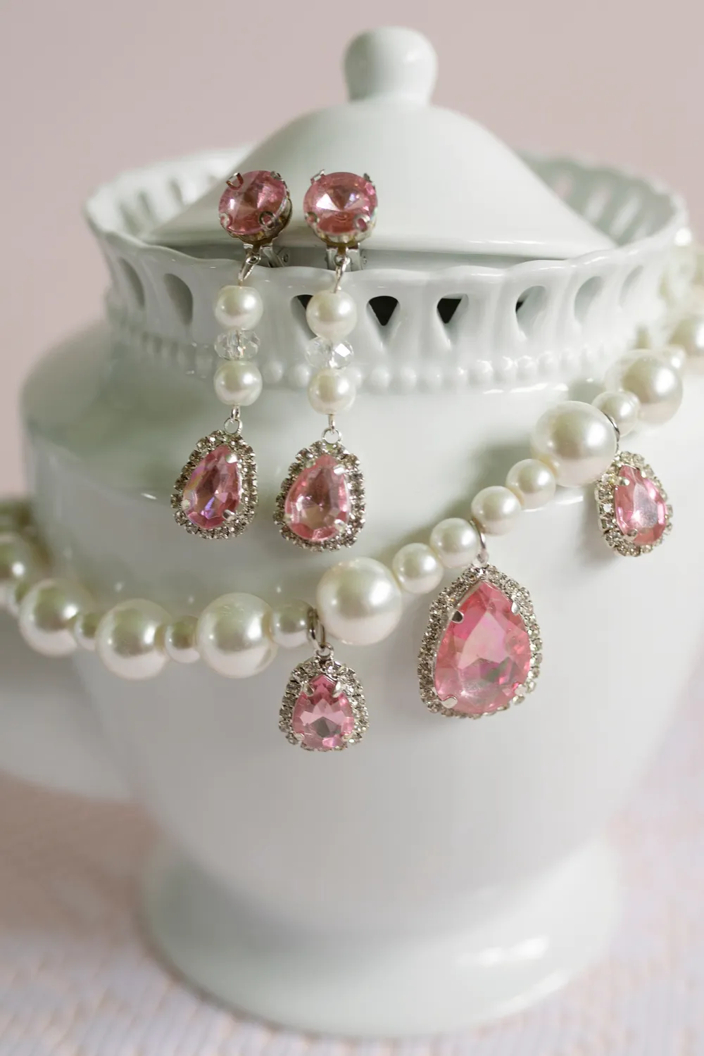 Great Pretenders The Coco set gioielli 4 pezzi perle rosa