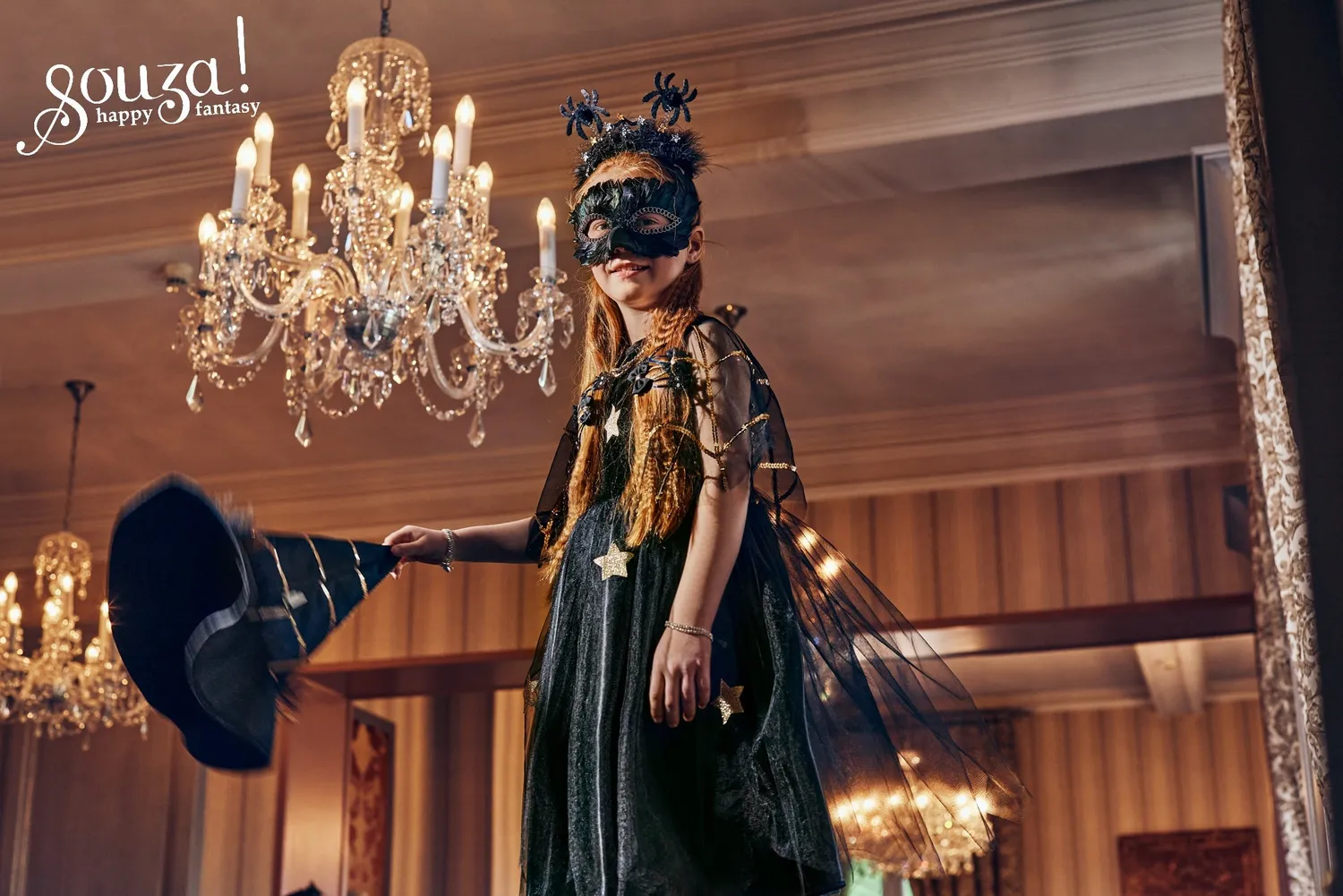 Souza! Evilian vestito da cattiva nero Halloween