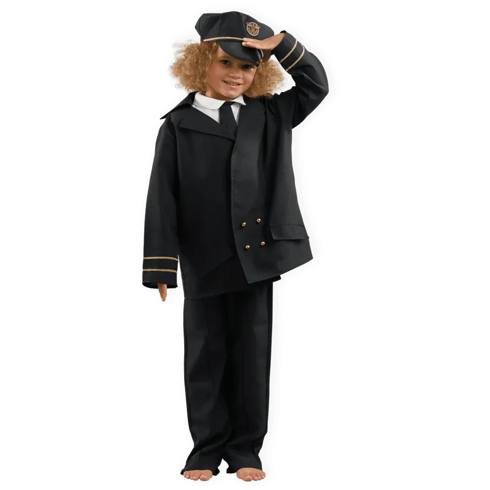 Pretend To Bee Pilot costume pilota nero con capello